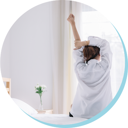 寝起きの人の画像