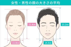 女性と男性の顔の大きさ平均