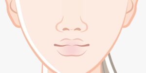 あぐら鼻の女性のイラスト